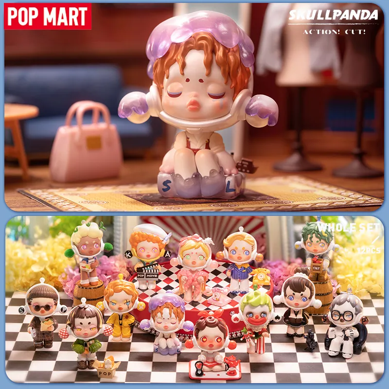 Boîte aveugle POP MART Skullpanda Action Cut Series Mystery Box 1PC / 12PCS Collection Jouet Figure Mignon Kawaii Designer Figurine Cadeau Boîte Aveugle 230424