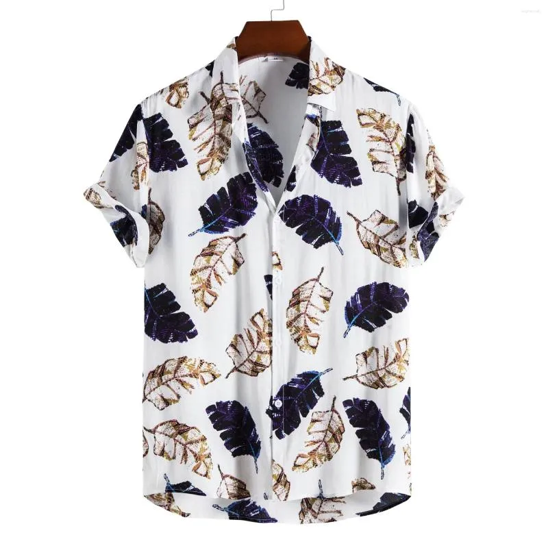 Chemises décontractées pour hommes Hommes Mode Top Chemise Boutonnée Imprimé Été Manches courtes Lâche Revers Vêtements Business