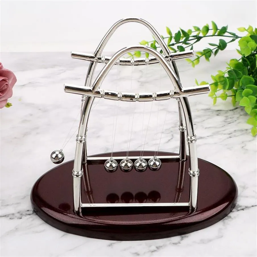 Home Desk Decoration Metal Pendulum Ball Craft Educational Toy Newtons Cradle Steel Balance Ball Physics Science Y0107351y