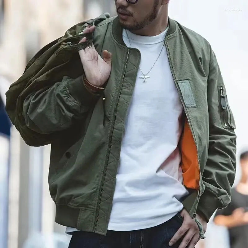 Herenjassen Air Pilot Jacket Mannen Safari Stijl Militaire Harajuku Retro Baseball Winddicht Rits Mannelijke Motorfiets Bovenkleding Bomberjas