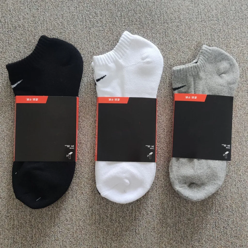 Sport Men Socks Classic Black White Grey Women Men Top Quality Letter Cotton Sports Ankle Sock Elastic Football Soccer Running Sock 2024