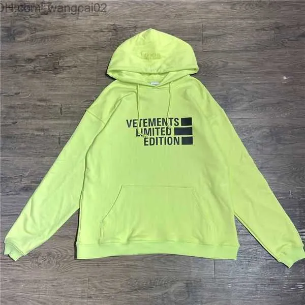 Marka Erkek Hoodies Sweatshirts 2023FW On yedi Yıkanmış Pembe Vetements Hoodie Erkekler Kadın Şanslı Vintage Kapşonlu