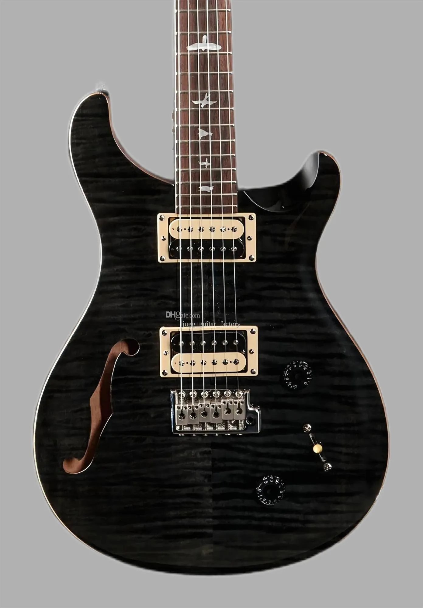Meilleure SE Custom 22 Semihollow Grey Black 6 Critres Guitare électrique fabriquée en Chine haute qualité avec 2589