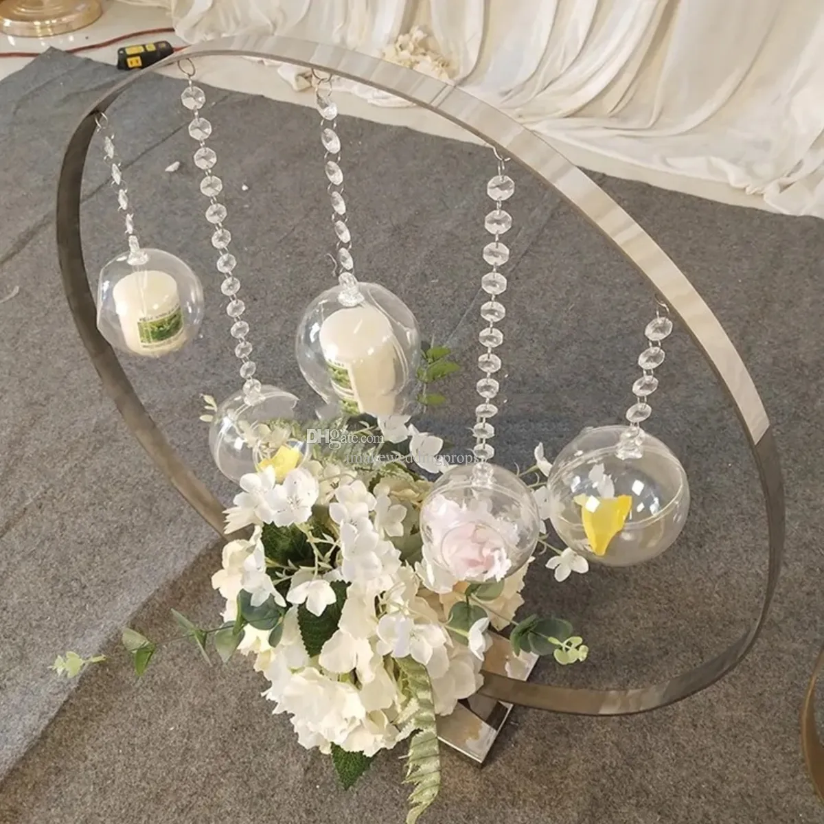 décoration pas de bougie) luxe en acier inoxydable or métal mariage pièce maîtresse bougeoir métal haut candélabre mariage pièce maîtresse chandelier imake852