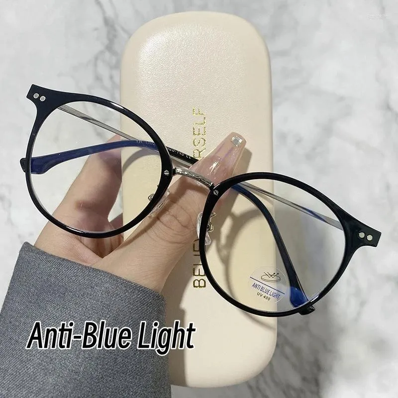 Güneş Gözlüğü UNISEX Yuvarlak Çerçeve Düz Grear Anti Blue Light Optik Gözlükler Bayanlar Anti-radyasyon Bilgisayar Gösteri Gözlükler