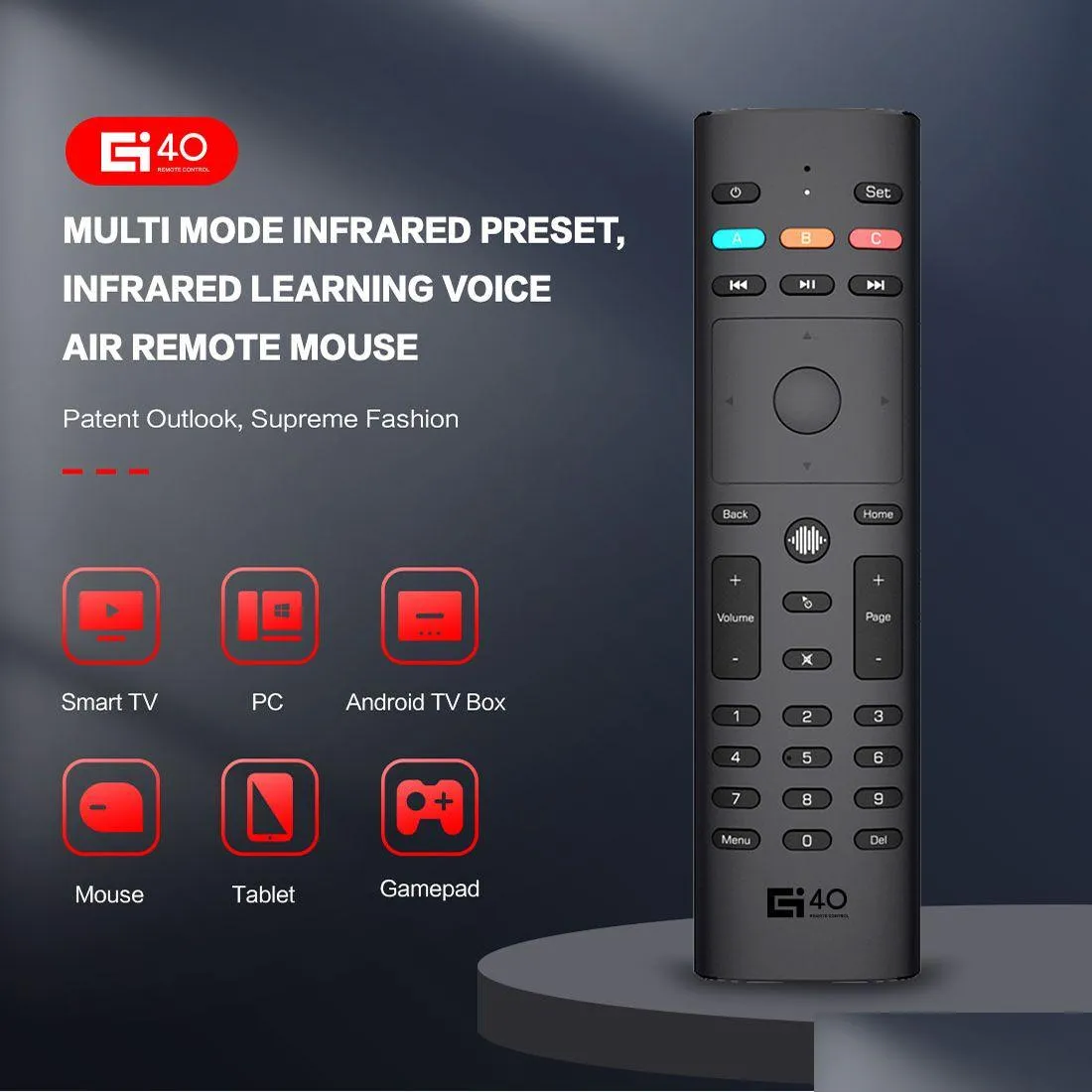 Teclados G40S Control remoto por voz Air Mouse Mini inalámbrico Kyeboard G40 con aprendizaje IR para Android TV Box H96 Max X96 Plus X96Air D Dhppi