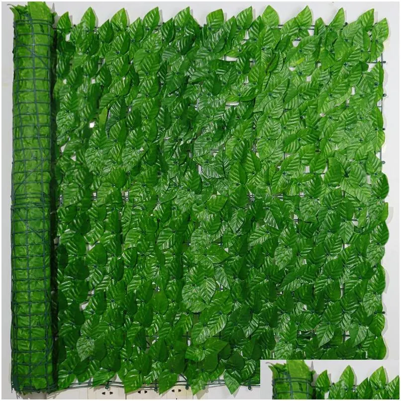 Decoraciones de jardín Plantas artificiales Ivy Privacidad Valla Sn 0,5 m x 2 m Hedge Green Leaf Wall Fondo decorativo para decoración Drop Entrega Otznp