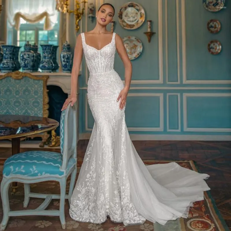 Robe De mariée magnifique en dentelle, jupe amovible, dos nu, sirène, Robe De mariée bohème