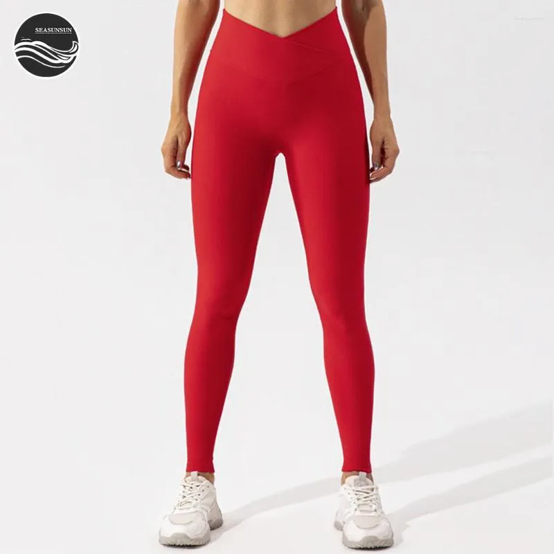 Actieve shorts geribbelde leggings hoge taille gym yogabroek atletische fitness workout leggins push up buity sport panty 2023