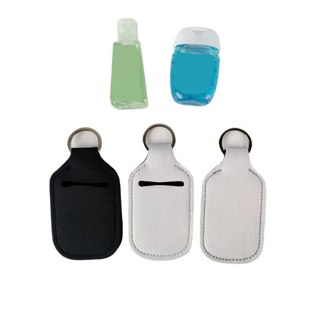 30 ml Sublimation Händedesinfektionshalter Neopren Schlüsselanhänger Mini Flaschenabdeckung Weiße Farbe Rechteckform Chapstick Halter DHL