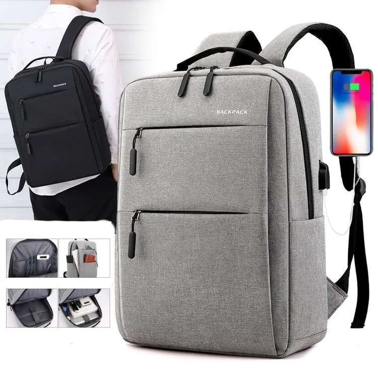 Men s Waterproof Laptop Backpack 15.6 inch Business Travel Bag with USB Port