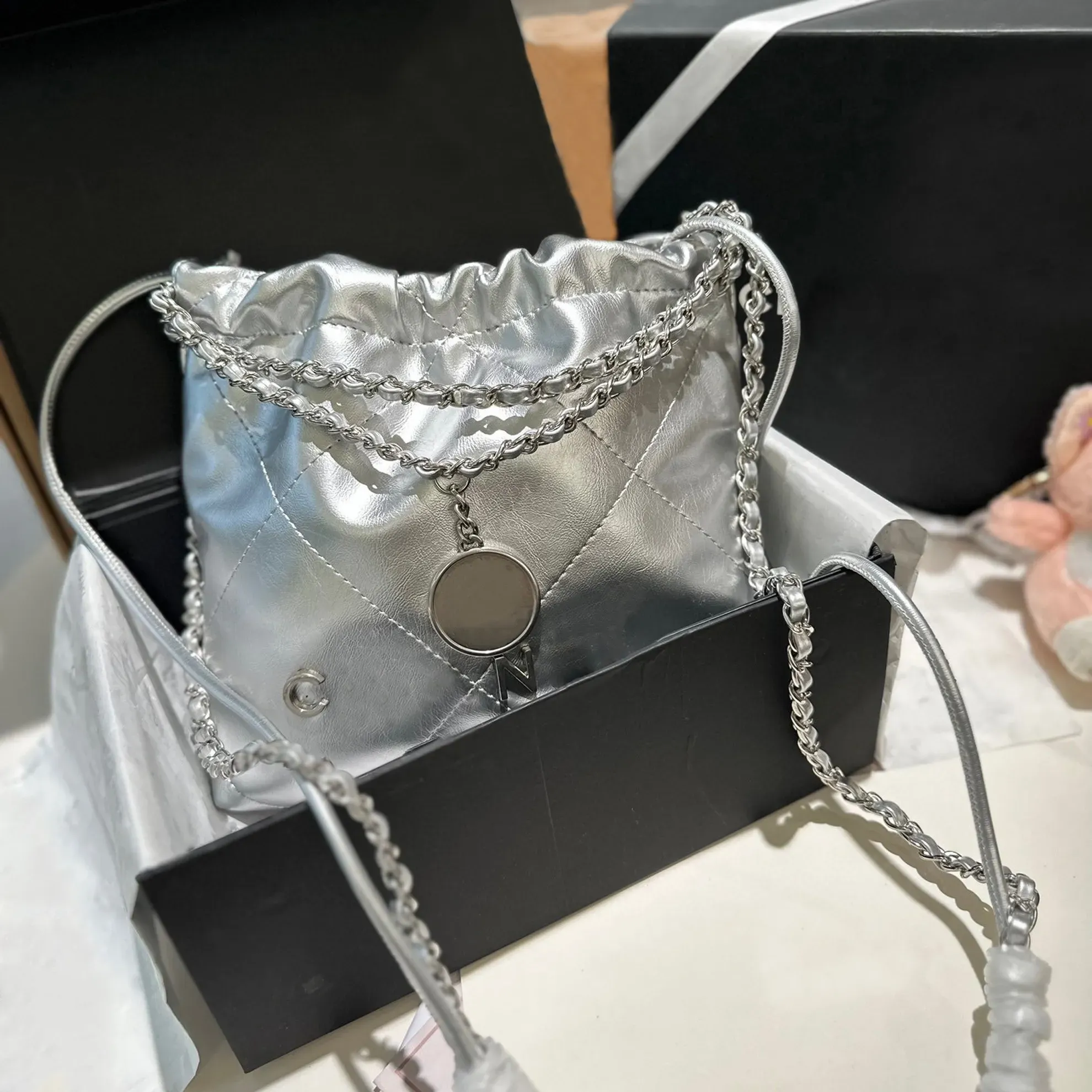 Umhängetaschen Designer-Tasche Mülleimer Italien Luxus-Einkaufstasche Frauen Tasche Doppelbuchstaben Logo Fashion Bag Crossbody Bag Coin Multi-Farbe Clutch Cyg23112408-20