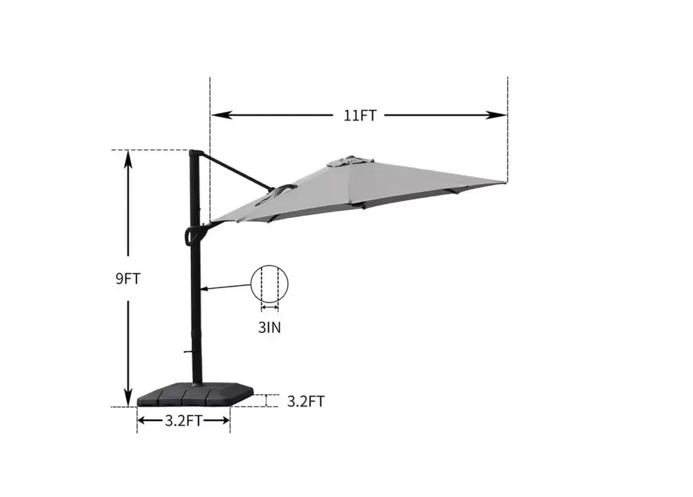 5.5' patio umbrella Palm Springs Wooden Patio Umbrella with Fringe 6ft Tilt PS6-0405 main image 1