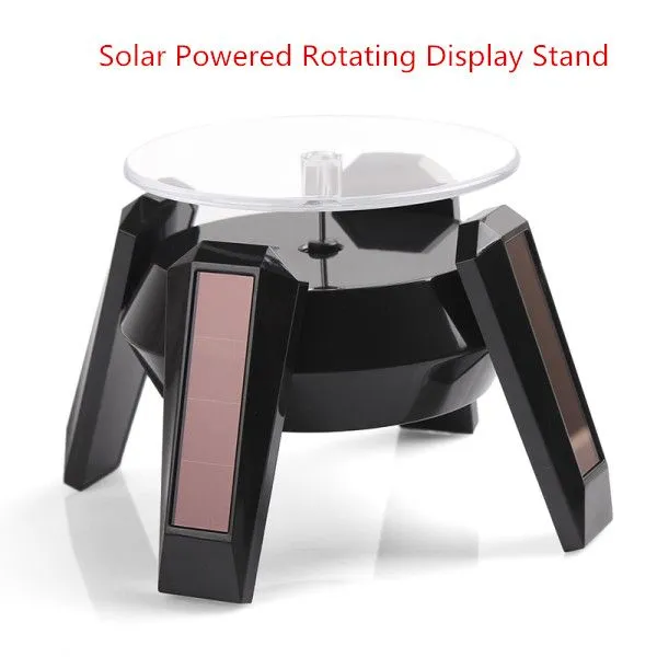 Solar Powered Rotating Display Stand Turn Table Turntable Platform For Jewellery Wristwatches Cell phones Camera Black / White