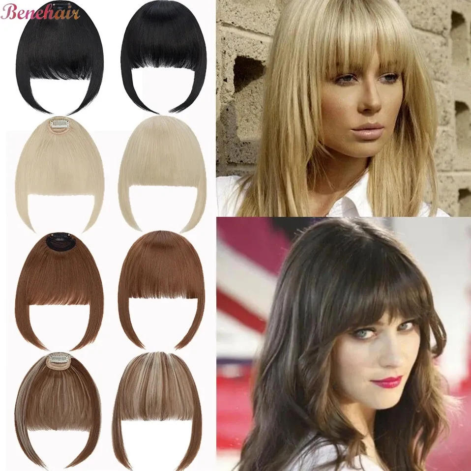 Frange Benehair synthétique faux émoussé Air frange pince dans les Extensions de cheveux fausse frange faux postiche pour les femmes pince en frange faux cheveux 231123