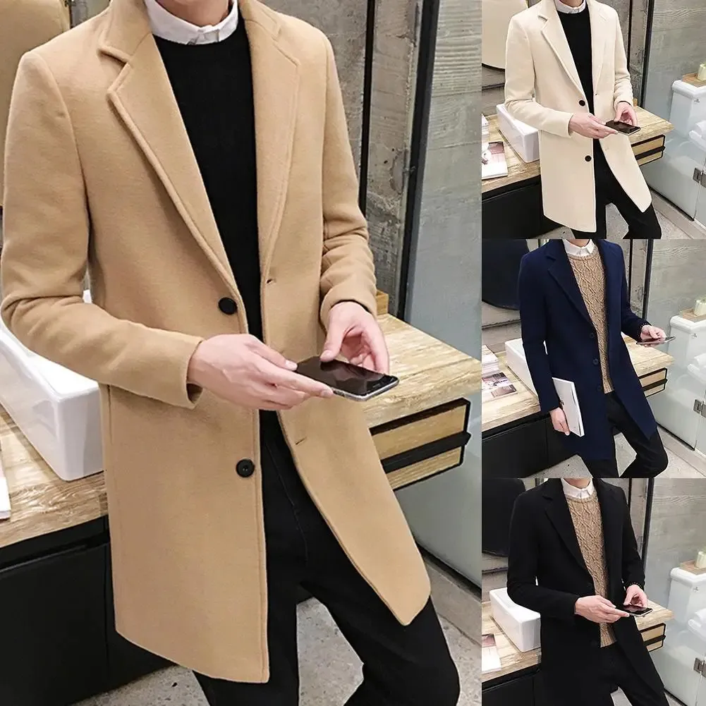 Men's Wool Blends Male jacket Men's Fashion Boutique Solid Color Business Casual Woolen Coats / Male High-end Slim Jackets Men's coat 231123