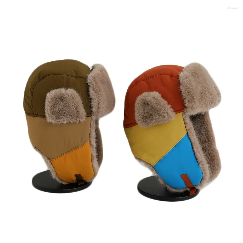 Berets Winter Verdickte Warme Baby Hut Gehörschutz Jungen Mädchen Kappe Kinder Fliegen Kinder Outdoor Skifahren Mit Ohrenklappen Motorhaube