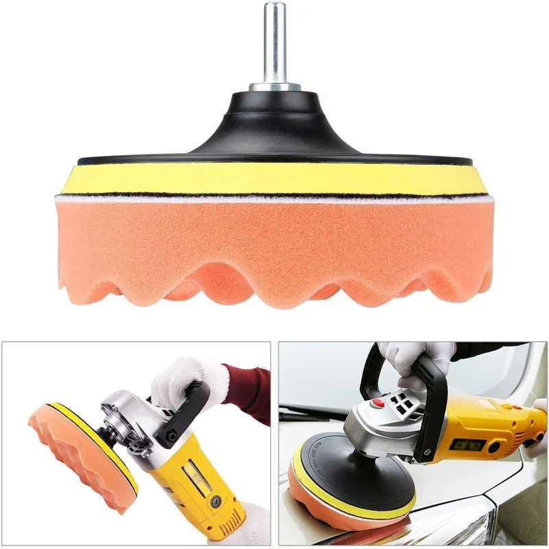 8-Piece Car Polishing Pad Set - 3/4/5/6/7 Inch Self-Adhesive Buffing Pads For Waxing & Polishing