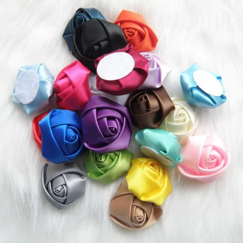 Dekorativa blommor Fashion 10 st pannband Satin Ribbon Manual Diy Fabric Flower Rose Hair Accessories Artificial Clothing Wreaths