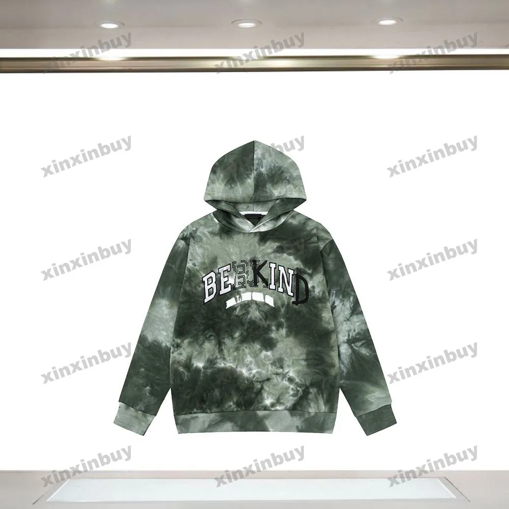 xinxinbuy Heren designer hoodie sweatshirt Parijs letterborduurwerk tie dye lange mouw dames blauw zwart groen grijs XS-XL