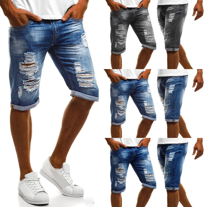 Jeans för män Sommarmode Casual Slim Fit Stretch Shorts för män i hög kvalitet elastiska jeansshorts