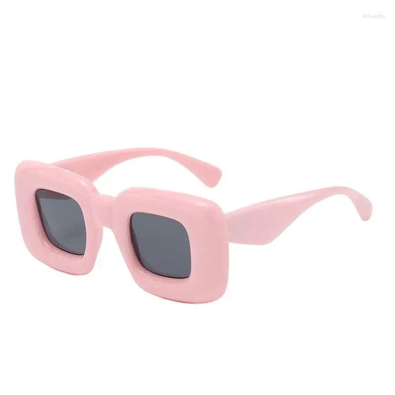 Sunglasses Square For Women Unique Candy Color Sexy Lip Yellow Blue Gradient Sun Glasses Men Hip Hop Shades