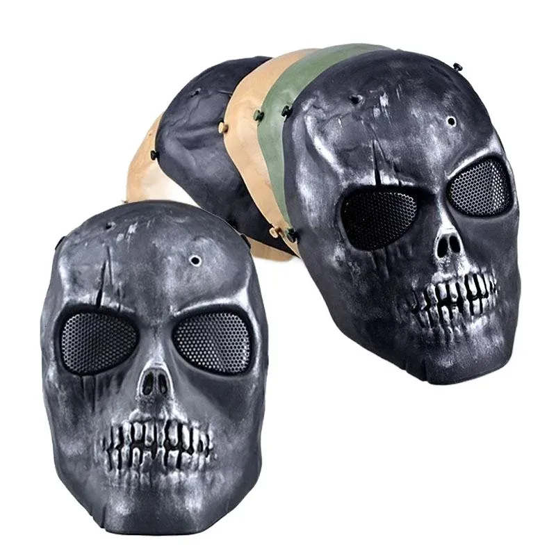 Party Masks 1PC Halloween Scary Full Face Mask Skeleton Field Paintball Tactical Props and Supplies 231124