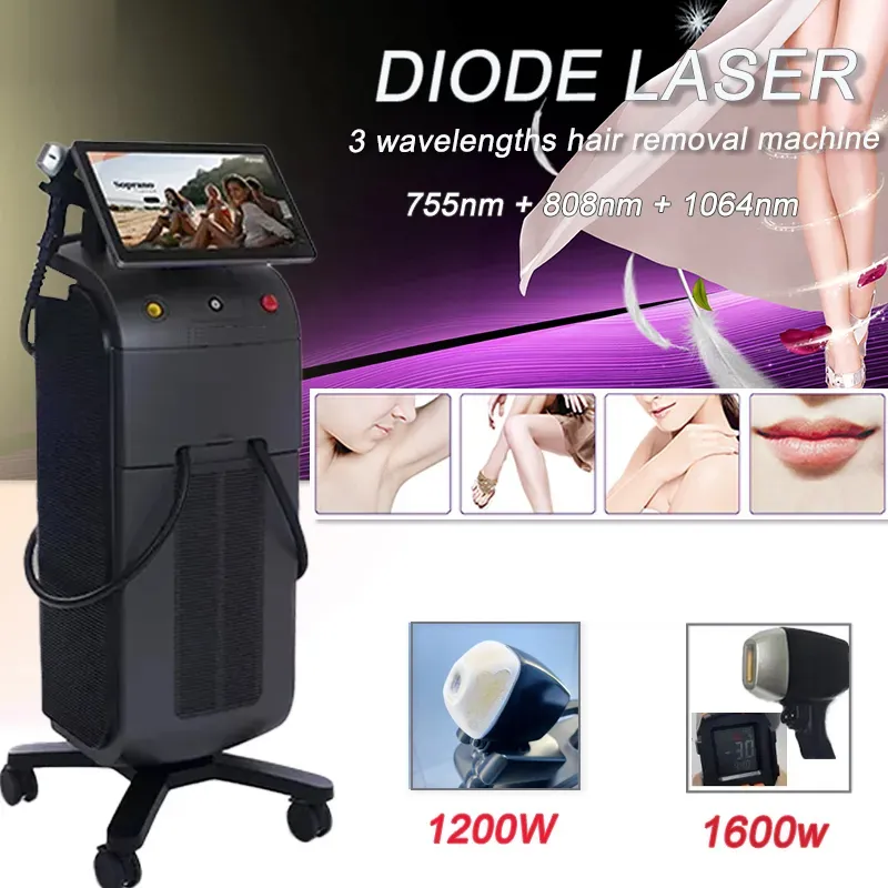 Diodo Profissional Diodo a laser Remoção de cabelo Máquina de rejuvenescimento 755nm 808nm 1064nm Lazer Redução de cabelo Nariz Equipamento indolor Equipamento CE FDA Aprovado