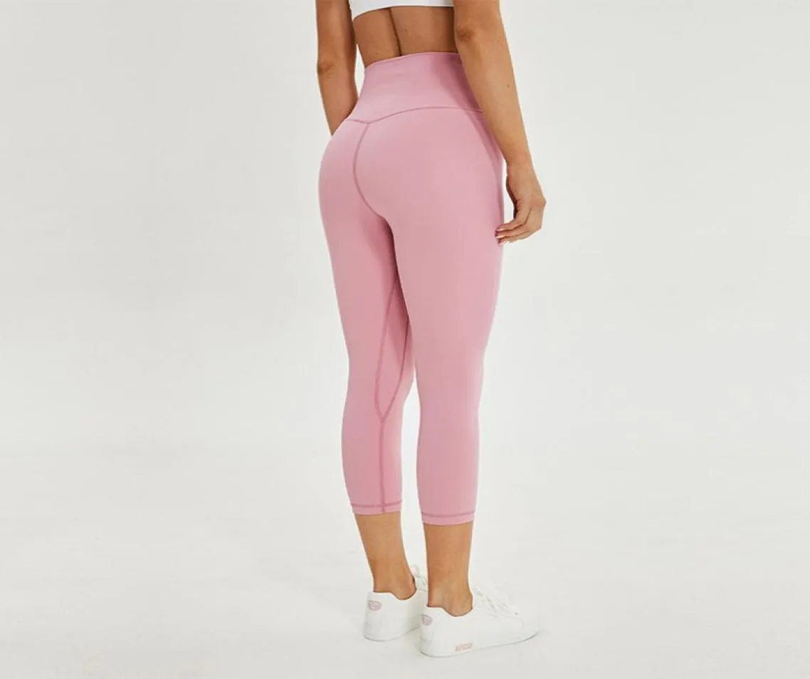 High Waist Atheltics yoga legging Capris L40 candy color Sports Elastic Fitness Tight Leggings Slim Running Gym Pants3920025