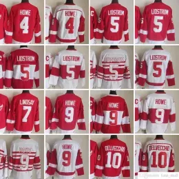 CUSTOM Movie CCM Vintage Ice Hockey 5 Nicklas Lidstrom Jerseys Stitched 9 Gordie Howe 4 Gordie Howe 7 Ted Lindsay 10 Alex Delvecchio Jersey