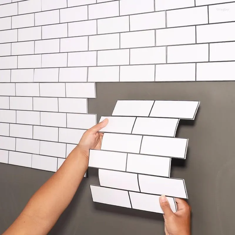 Wall Stickers 3D SelfAdhesive Wallpaper DIY Brick Stone Pattern Waterproof Tile Home Decoration Kitchen Living Room Papier Peint