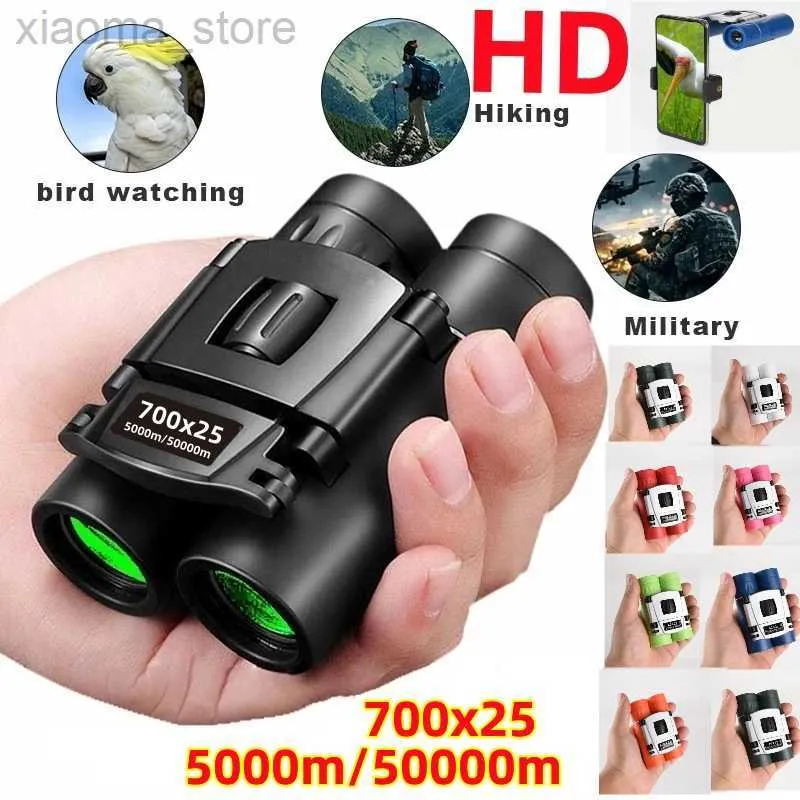 Telescope Binoculars New hd powerful colorful binoculars 700x25 long range folding mini telescope bak4 fmc optical for hunting sports outdoor camping