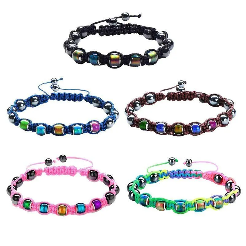 Pulseras de cuentas de hematita masiva con cuentas Poder curativo natural Pulsera con cuentas de piedras preciosas Uni Enlace trenzado ajustable Gota Entregar DHZBF