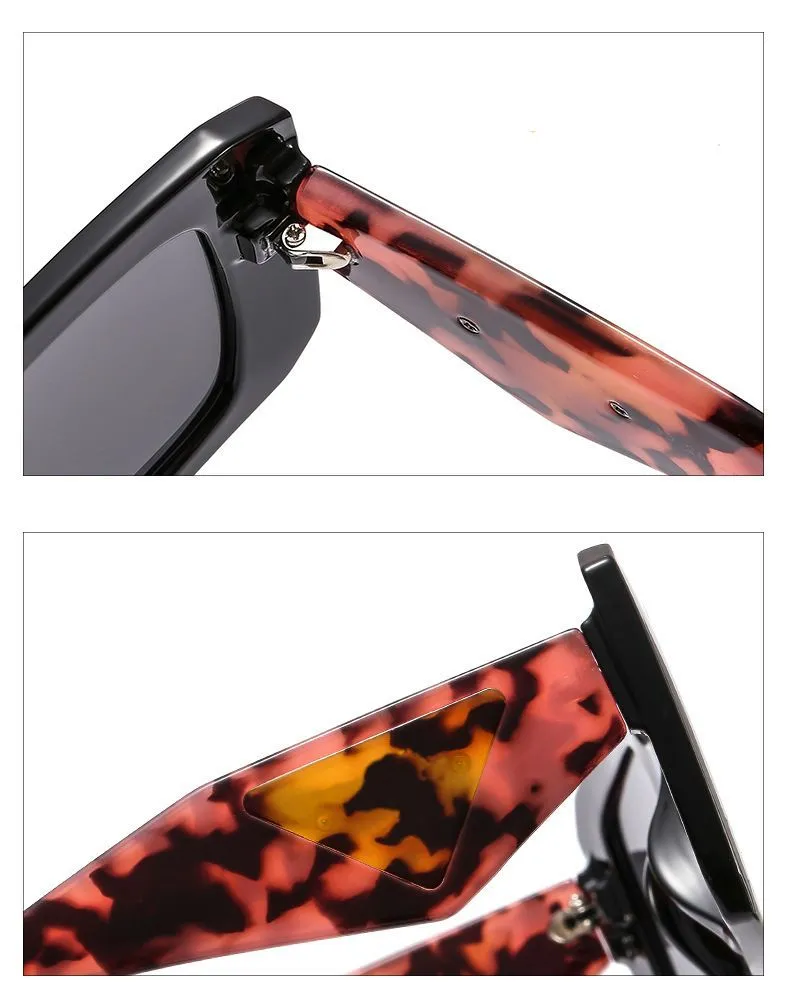 Designer Sunglasses Vintage Square Men Women Metal Cutout Frame Glasses Ladies UV400 Eyewear