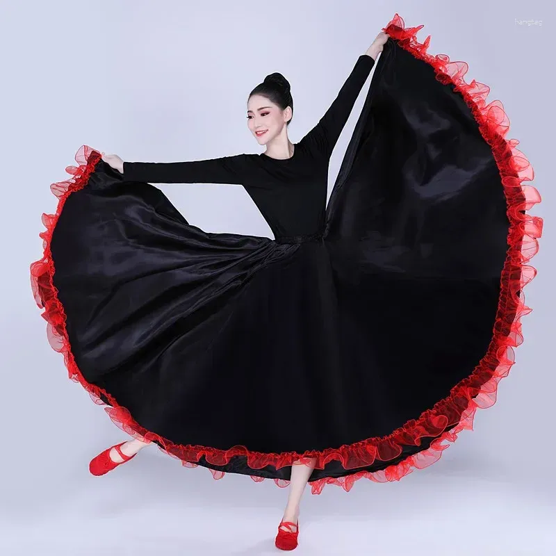 Stage Wear Dance Big Swing Jupe Espagnole Corrida Ouverture Femmes Performance Gypsy Robe Adulte Lady Belly Costume