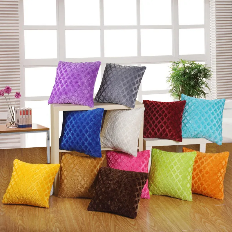Designer 1pc Cozy Cushion cover, 100%polyester PV Fleece Diamond Pattern, Pillowcase, For Living Room,Bedroom Car, Sofa,without cushion core ZY231119001PPV