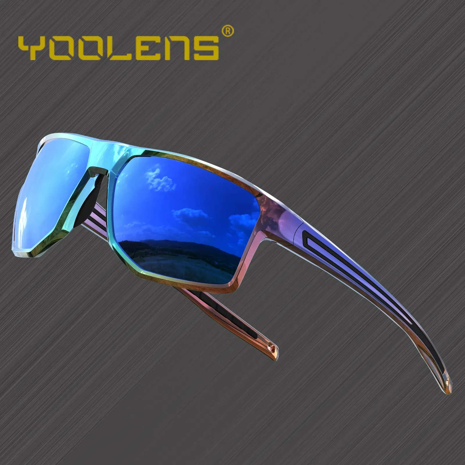 Óculos de sol Yoolens polarizados esportes quadrados óculos de sol para homens mulheres pesca correndo ciclismo golfe condução tons óculos de sol tr90 ka012 231124