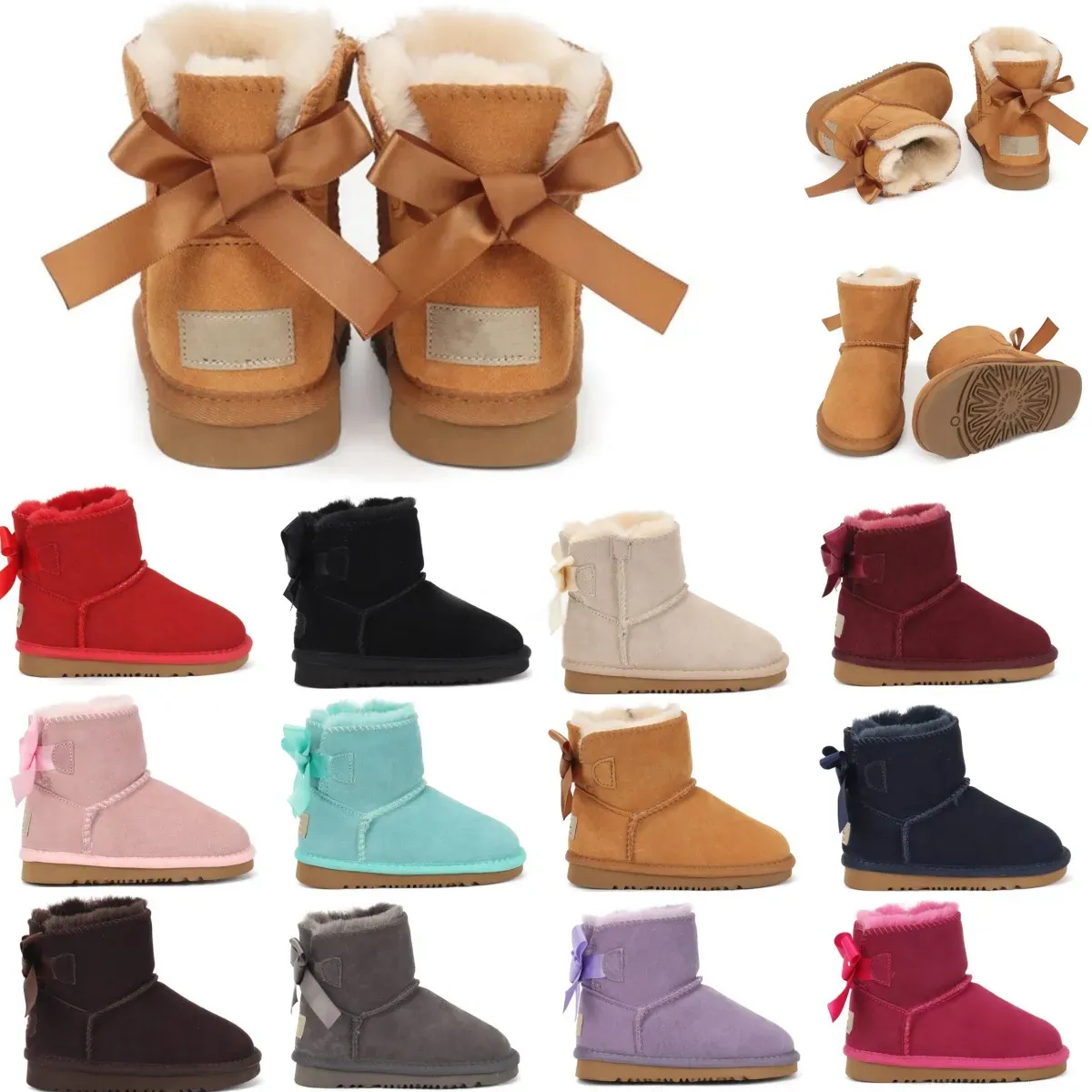 Baby barn skor småbarn klassiska ultra mini boot i australia varma stövlar flickor ly sko halv barn sneaker barn ungdom designer snö cxg2311242-19
