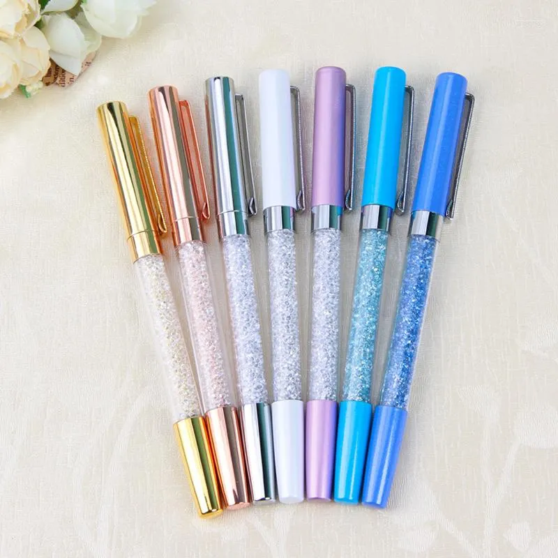 Novel Metal Crystal Diamond Ballpoint Pen Penfilling 0.5mm Writing Stationery för Office School Supplies Gift High Quality