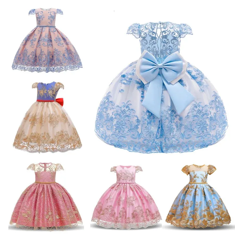 Robes de filles bébé anniversaire Vintage robe de princesse robe de broderie robes fille mariage enfant Occasion formelle Gala 231124