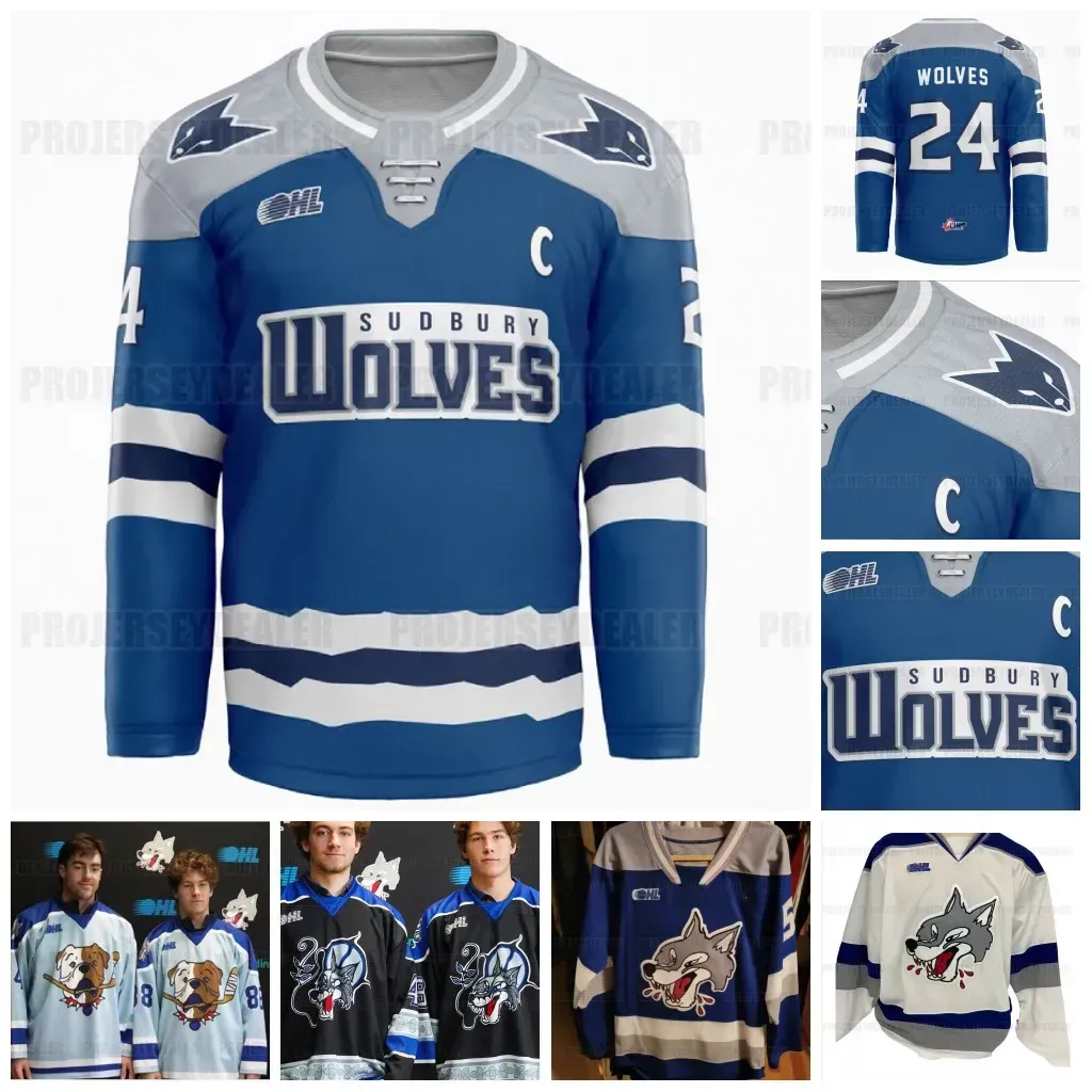 Sudbury Wolves OHL 2023 24 Jerseys De Hockey Landon McCallum Evan
