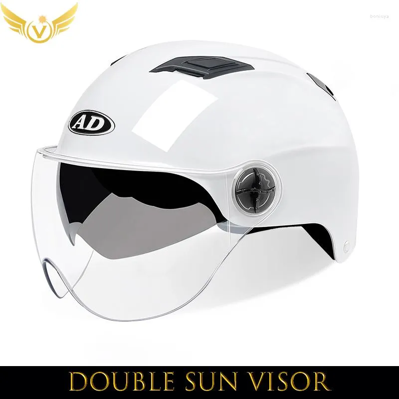 Caschi Moto Con Doppia Visiera Parasole Casco Estivo Qualità Uomo Donna  Scooter Elettrico Sicurezza Apre Attrezzature Da 38,82 €