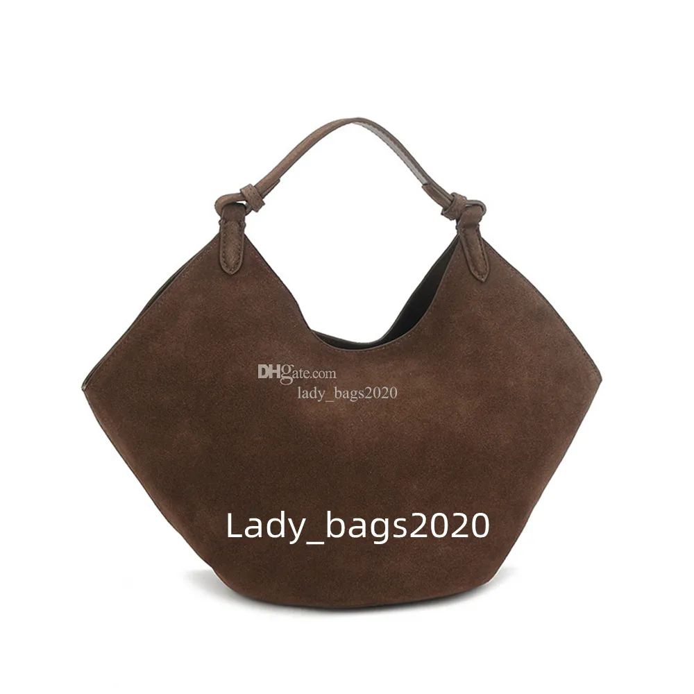 Khaite Grote Tote Designer Tas Dames 38cm Suede Tas Maxi Handtassen Hecht Luxe Crossbody Winkelen Strand Kleine Portemonnee Bakken Schouders Echte lederen tassen 22cm