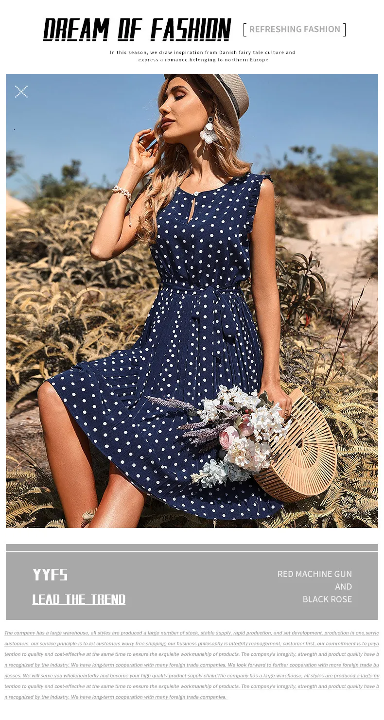 baby blue evening dress Beach Riot | Valory Dress Navy Polka Dot Linen | Linen Maxi Dress main image 0