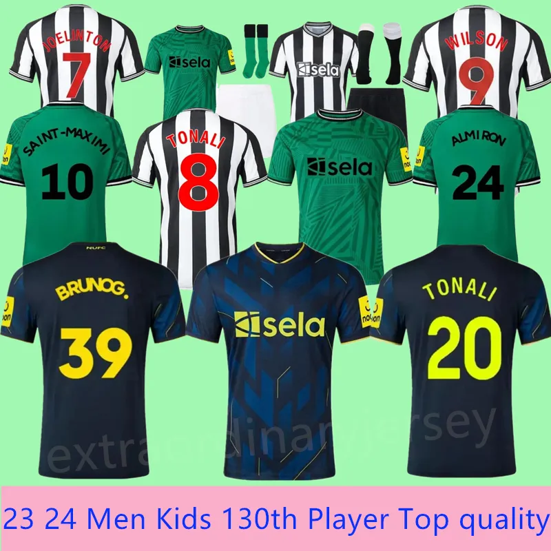 23 24 Manga curta Newcastle Futebol Jerseys NOVO CASTELO BRUNO G. JOELINTON ISAK 2023 2024 NUFC Fans United MAXIMIN WILSON ALMIRON Camisa de futebol Mens Kids Kit