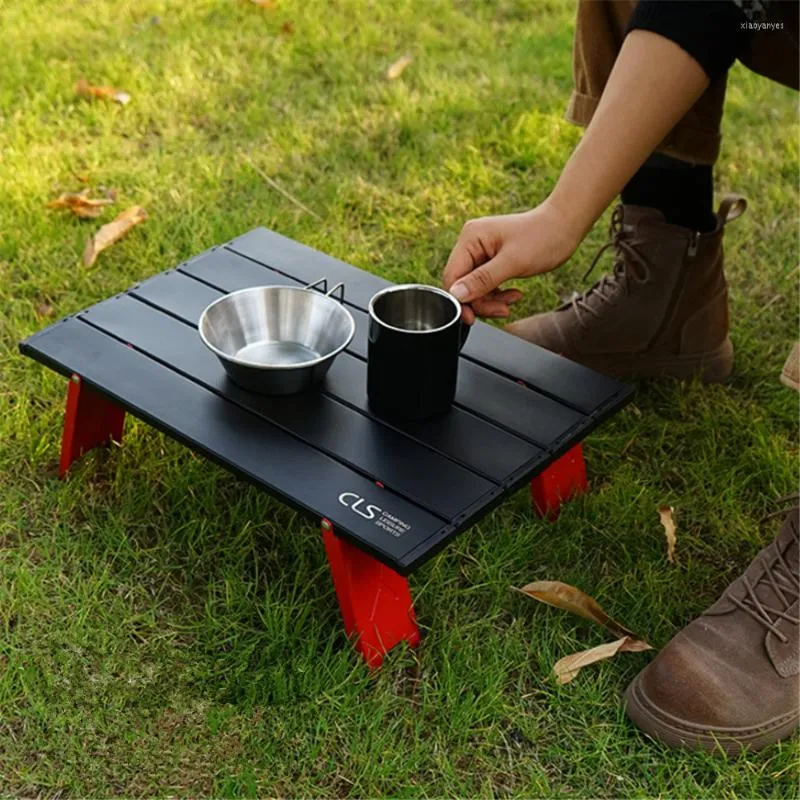 Meubles de camping Camping Mini Table Pliable Pour Pique-Nique En Plein Air Barbecue Tours Vaisselle Lumière Pliant Ordinateur Lit Bureau Portable Voyage
