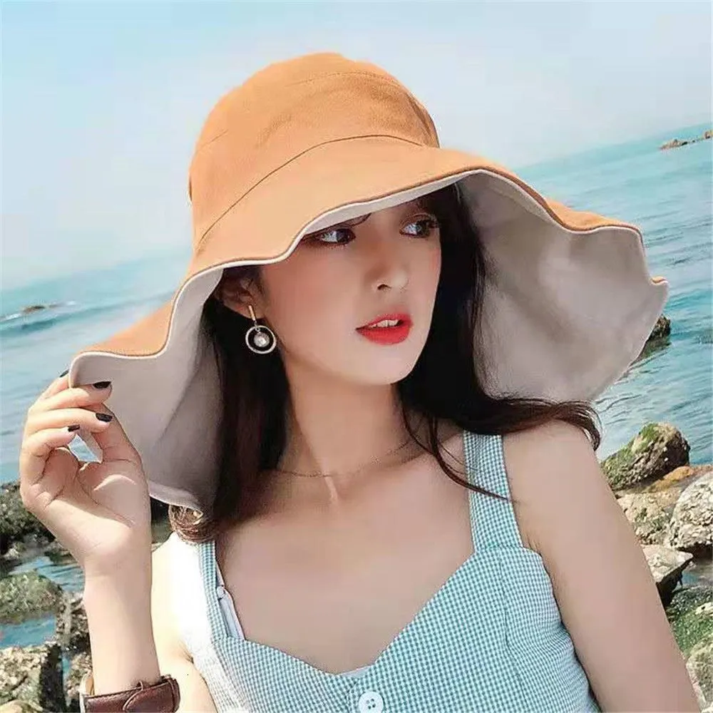 Wide Brim Bucket Hat for Spring Summer: Anti-UV Beach Sun Hat for Women ...
