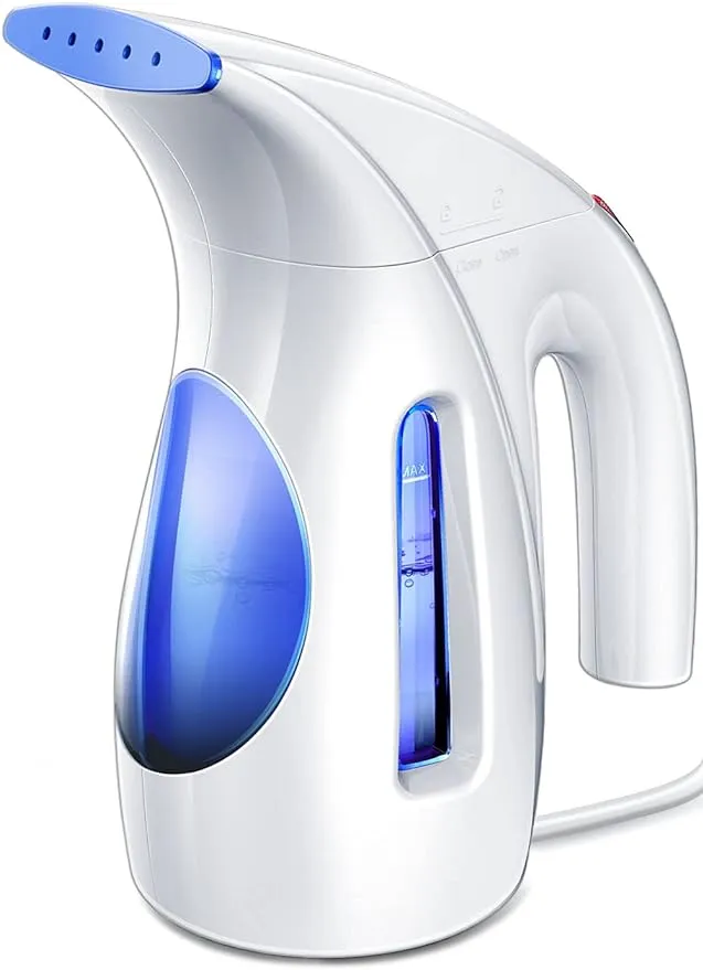 Hilife Steamer للملابس ، والتصميم المحمول المحمول ، وسعة كبيرة 240 مل ، 700 واط ، بخار اختراق قوي ، يزيل التجاعيد ، للمنزل والمكتب والسفر (فقط 120 فولت) (الأزرق)