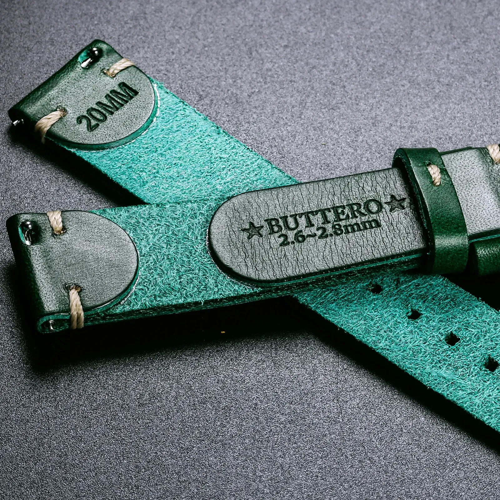 Faixas de relógio Itália cera de óleo BUTTERO pulseiras de relógio de couro macio feito à mão pulseiras de couro verde 18mm 20mm 22mm 231123