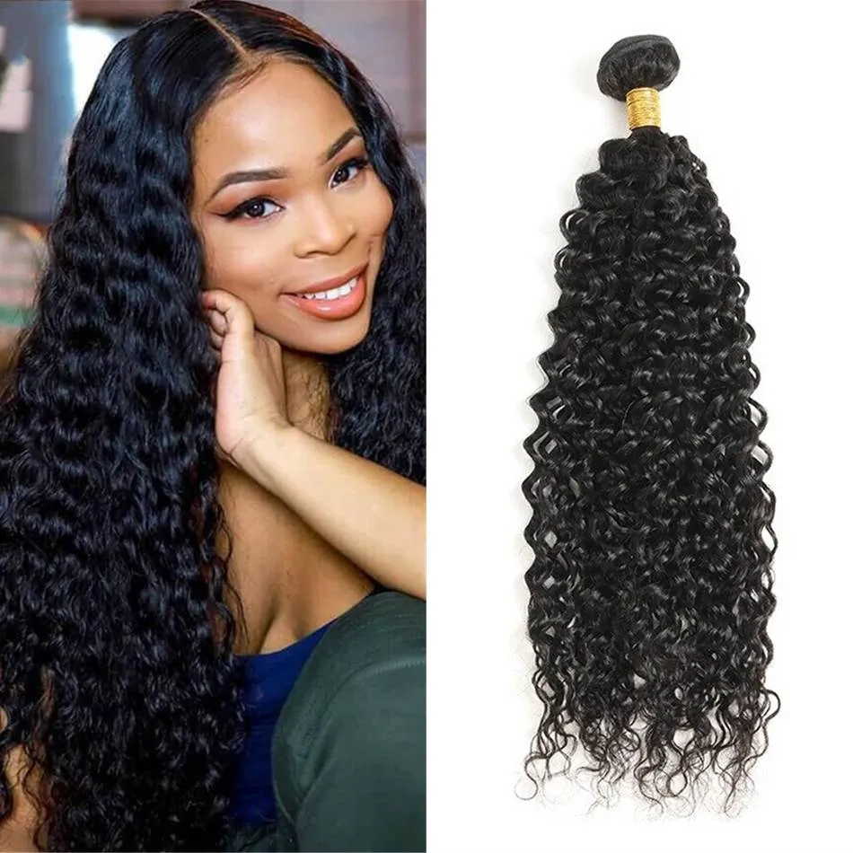 8A Brazilian Human Hair 3 Bundles Water Wave Remy Hair Weave Extensions Natural Color